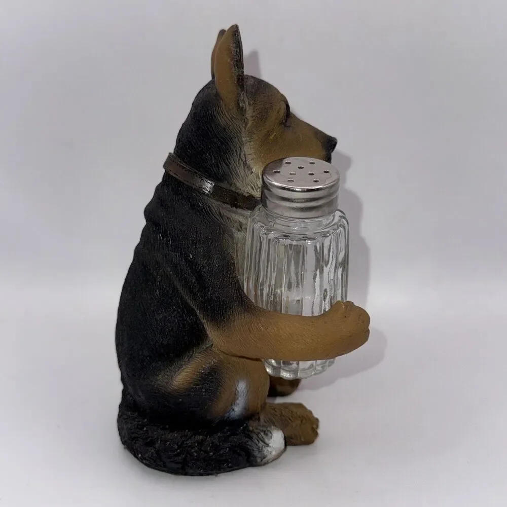 German Shepherd Dog Holding Salt & Pepper Set - Picture 2 of 8